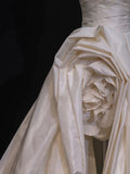 Niulatu High Low Strapless Satin Ivory Wedding Dresses Brides Dress SD1969