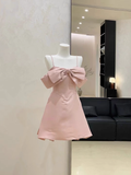 Niulatu A Line Spaghetti Straps Ruffled Pink Women's Short Holiday Dresses Party Dress SD196