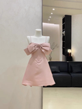 Niulatu A Line Spaghetti Straps Ruffled Pink Women's Short Holiday Dresses Party Dress SD196