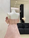 Niulatu A Line Spaghetti Straps Ruffled Pink Women's Short Holiday Dresses Party Dress SD196