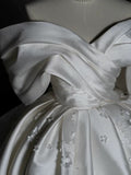 Niulatu Ball Gown Off The Shoulder White Satin Long Wedding Dresses Bridal Dress SD1973