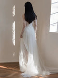 Niulatu Mermaid Off The Shoulder White Tulle Long Wedding Dresses Bridal Dress SD1975