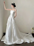 Niulatu Ball Gown Off The Shoulder White Tulle Long Wedding Dresses Bridal Dress SD1977