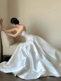 Niulatu Ball Gown Off The Shoulder White Tulle Long Wedding Dresses Bridal Dress SD1977