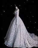 Niulatu Ball Gown Off The Shoulder White Lace Long Wedding Dresses Bridal Dress SD1979