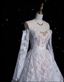 Niulatu Ball Gown Off The Shoulder White Lace Long Wedding Dresses Bridal Dress SD1979
