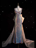 Niulatu Mermaid Sequin Long Prom Dress Evening Dress Formal Dress SD1980