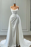 Niulatu Spaghetti strap Floor-length Sleeveless High Split With Side Train Prom Dress SD2004
