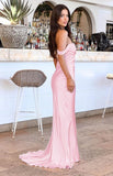 Niulatu Off The Shoulder Floor-length Satin Pink Evening Dress Prom Dresses SD2013