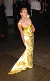 Niulatu Mermaid Square Neckline Yellow Satin Party Dresses Prom Dress SD2025