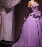 Niulatu Ball Gown Strapless Neckline Long Tulle Lilac Party Dresses Prom Dress SD2034