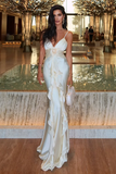 Niulatu Mermaid Spaghetti Straps Satin Long Party Dresses Prom Dress SD2043