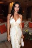 Niulatu Mermaid Spaghetti Straps Satin Long Party Dresses Prom Dress SD2043