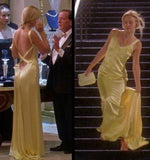 Niulatu Mermaid Spaghetti Straps Floor Length Yellow Evening Dress Backless Prom Dresses SD2047