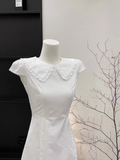 Niulatu A Line Doll Collar Sleeveless Cotton White Short Women's Holiday Summer Dresses SD204