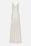 Niulatu Mermaid Spaghetti Straps Floor-length White Slit Evening Dress Prom Dresses SD2055