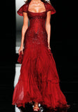 Niulatu Sheath Strapless Burgundy Floor-length Chiffon Long Evening Dress Prom Dresses SD2059