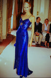 Niulatu Mermaid Spaghetti Straps Royal Blue Sequin Long Evening Dress Prom Dresses SD2068