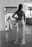 Niulatu Mermaid Sweetheart Lilac Sequin Slit Long Evening Dress Prom Dresses SD2076