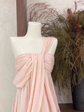 Niulatu A Line Ruffled Chiffon Pink Short Women's Holiday Dresses SD209
