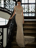 Niulatu Sheath V Neckline Cap Sleeves Lace Ivory Wedding Dresses SD2115