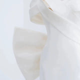 Niulatu Mermaid Off The Shoulder Long White Satin Wedding Dresses SD2118