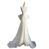 Niulatu Mermaid Sweetheart Lace White Satin Wedding Dresses SD2124
