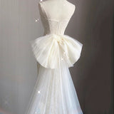 Niulatu Mermaid Sweetheart Lace White Satin Wedding Dresses SD2124