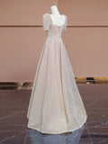 Niulatu Ball Gown Strapless Short Sleeves Long Wedding Dresses SD2125
