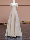 Niulatu Ball Gown Strapless Short Sleeves Long Wedding Dresses SD2125