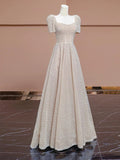 Niulatu Ball Gown Strapless Short Sleeves Long Wedding Dresses SD2125