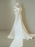 Niulatu Mermaid Sweetheart White Satin Wedding Dresses SD2128