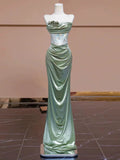 Niulatu Mermaid Sweetheart Satin Long Prom Dress Evening Dress Formal Dress SD2133