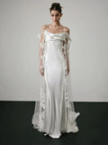 Niulatu Mermaid Spaghetti Straps White Lace Wedding Dresses SD2139