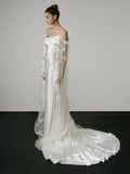 Niulatu Mermaid Spaghetti Straps White Lace Wedding Dresses SD2139