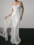 Niulatu Mermaid Spaghetti Straps White Lace Wedding Dresses SD2139