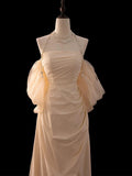 Niulatu Mermaid Off The Shoulder Short Sleeves Long Prom Dress Evening Dress Formal Dress SD2142