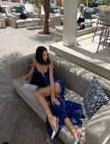 Niulatu Mermaid Spaghetti Straps Royal Blue Long Prom Dress Evening Dress Formal Dress SD2150