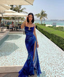 Niulatu Mermaid Spaghetti Straps Royal Blue Long Prom Dress Evening Dress Formal Dress SD2150