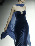 Niulatu Mermaid Sweetheart Royal Blue Long Prom Dress Evening Dress Formal Dress SD2151