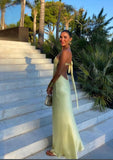 Niulatu Sheath One Shoulder Long Yellow Prom Dress Evening Dress Formal Dress SD2159