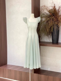 Niulatu A Line Square Neckline Chiffon Mint Green Women's Holiday Dresses SD215