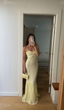 Niulatu Mermaid Sweetheart Long Yellow Prom Dress Evening Dress Formal Dress SD2160