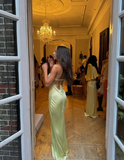 Niulatu Mermaid Sweetheart Long Yellow Prom Dress Evening Dress Formal Dress SD2165