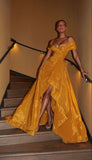 Niulatu A line Off The Shoulder Long Slit Prom Dress Evening Dress Formal Dress SD2181