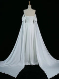 Niulatu A Line Off The Shoulder Satin Prom Dresses Long Evening Gown Formal Party Dress SD2199