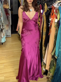Niulatu Mermaid Spaghetti Straps Backless Long Prom Dress Evening Dress Formal Dress SD2200