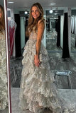 Niulatu A-Line Straps Blush Pink Lace Long Prom Dresses Formal Evening Dress SD2203