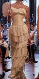 Niulatu A-Line Strapless Chiffon Long Prom Dresses Formal Evening Dress SD2205