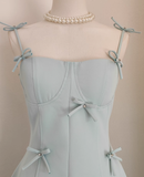 Niulatu Ball Gown Straps Satin Blue Short Birthday Outfits 16th Birthday Dresses SD221